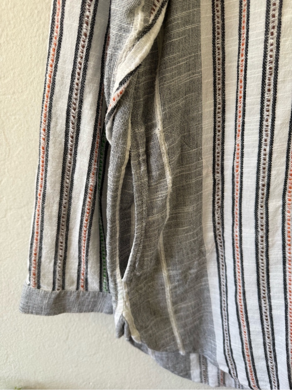 Soft Surroundings Embroidered Stripe Cotton Tunic Top Size Large Boho Lagenlook - Picture 14 of 16